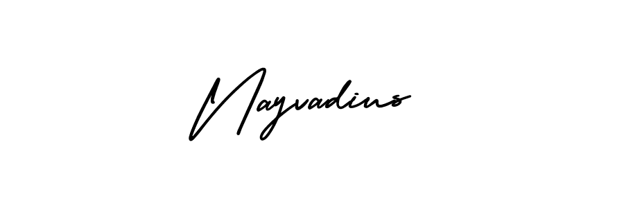 How to make Nayvadius name signature. Use AmerikaSignatureDemo-Regular style for creating short signs online. This is the latest handwritten sign. Nayvadius signature style 3 images and pictures png