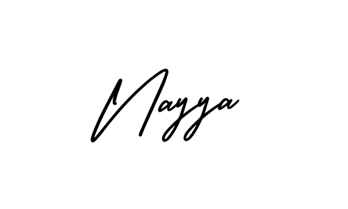 Use a signature maker to create a handwritten signature online. With this signature software, you can design (AmerikaSignatureDemo-Regular) your own signature for name Nayya. Nayya signature style 3 images and pictures png