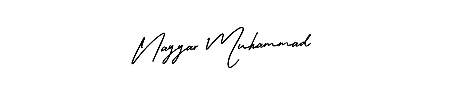 This is the best signature style for the Nayyar Muhammad name. Also you like these signature font (AmerikaSignatureDemo-Regular). Mix name signature. Nayyar Muhammad signature style 3 images and pictures png