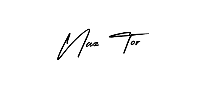 How to make Naz Tor name signature. Use AmerikaSignatureDemo-Regular style for creating short signs online. This is the latest handwritten sign. Naz Tor signature style 3 images and pictures png