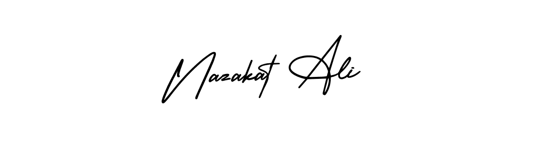 How to Draw Nazakat Ali signature style? AmerikaSignatureDemo-Regular is a latest design signature styles for name Nazakat Ali. Nazakat Ali signature style 3 images and pictures png