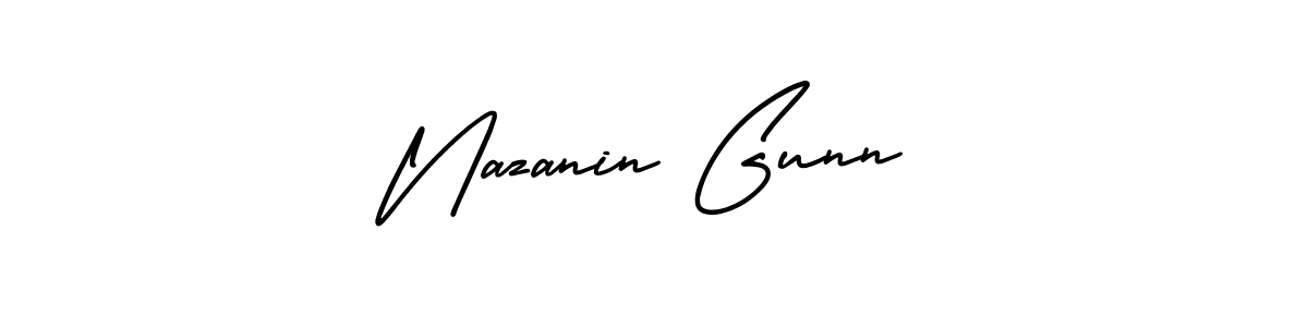 How to Draw Nazanin Gunn signature style? AmerikaSignatureDemo-Regular is a latest design signature styles for name Nazanin Gunn. Nazanin Gunn signature style 3 images and pictures png