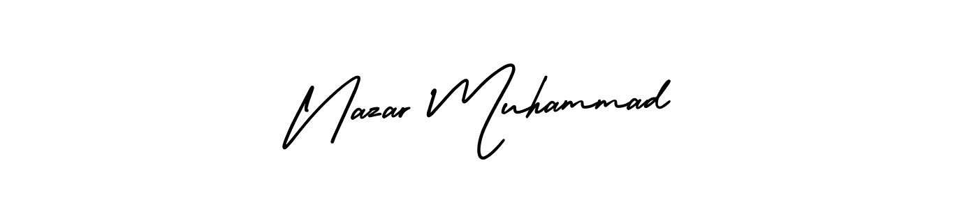 How to make Nazar Muhammad name signature. Use AmerikaSignatureDemo-Regular style for creating short signs online. This is the latest handwritten sign. Nazar Muhammad signature style 3 images and pictures png