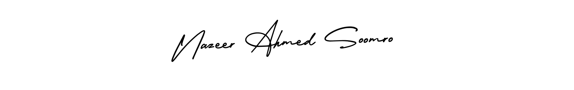 Similarly AmerikaSignatureDemo-Regular is the best handwritten signature design. Signature creator online .You can use it as an online autograph creator for name Nazeer Ahmed Soomro. Nazeer Ahmed Soomro signature style 3 images and pictures png