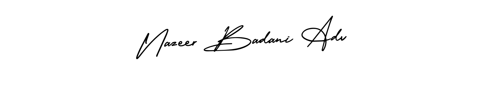 Design your own signature with our free online signature maker. With this signature software, you can create a handwritten (AmerikaSignatureDemo-Regular) signature for name Nazeer Badani Adv. Nazeer Badani Adv signature style 3 images and pictures png