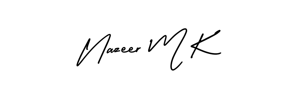 Design your own signature with our free online signature maker. With this signature software, you can create a handwritten (AmerikaSignatureDemo-Regular) signature for name Nazeer M K. Nazeer M K signature style 3 images and pictures png