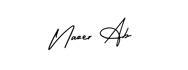 Here are the top 10 professional signature styles for the name Nazer Ab. These are the best autograph styles you can use for your name. Nazer Ab signature style 3 images and pictures png