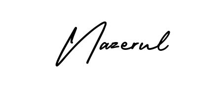 Try this chic Nazerul handwritten sign style. Using AmerikaSignatureDemo-Regular font elements, it gives your name a sleek, memorable identity. Nazerul signature style 3 images and pictures png