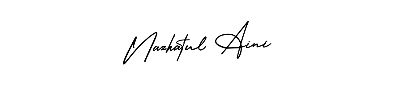How to make Nazhatul Aini signature? AmerikaSignatureDemo-Regular is a professional autograph style. Create handwritten signature for Nazhatul Aini name. Nazhatul Aini signature style 3 images and pictures png