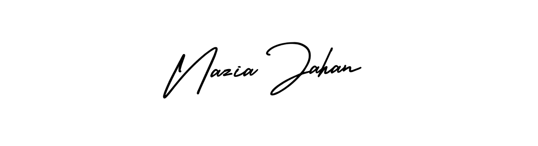 Also You can easily find your signature by using the search form. We will create Nazia Jahan name handwritten signature images for you free of cost using AmerikaSignatureDemo-Regular sign style. Nazia Jahan signature style 3 images and pictures png