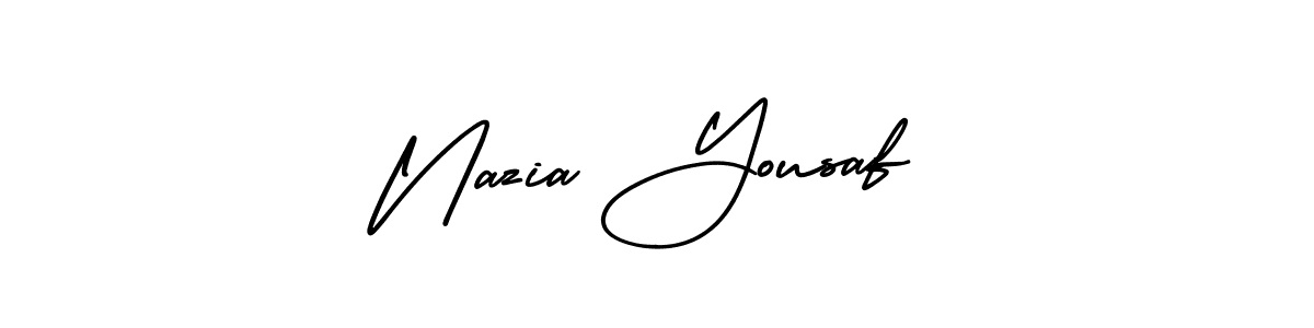 Design your own signature with our free online signature maker. With this signature software, you can create a handwritten (AmerikaSignatureDemo-Regular) signature for name Nazia Yousaf. Nazia Yousaf signature style 3 images and pictures png