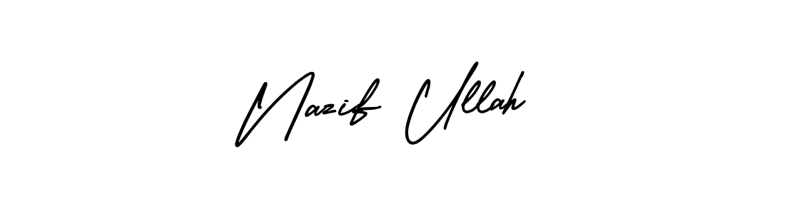 if you are searching for the best signature style for your name Nazif Ullah. so please give up your signature search. here we have designed multiple signature styles  using AmerikaSignatureDemo-Regular. Nazif Ullah signature style 3 images and pictures png