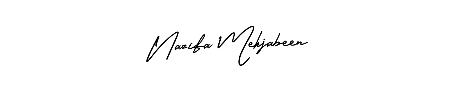 Also You can easily find your signature by using the search form. We will create Nazifa Mehjabeen name handwritten signature images for you free of cost using AmerikaSignatureDemo-Regular sign style. Nazifa Mehjabeen signature style 3 images and pictures png