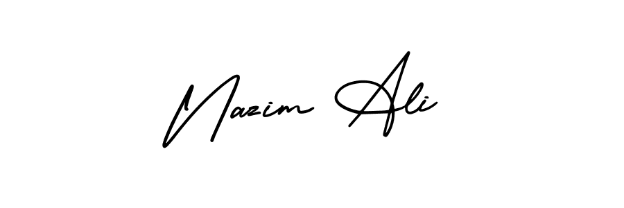 Use a signature maker to create a handwritten signature online. With this signature software, you can design (AmerikaSignatureDemo-Regular) your own signature for name Nazim Ali. Nazim Ali signature style 3 images and pictures png