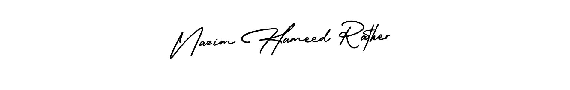 AmerikaSignatureDemo-Regular is a professional signature style that is perfect for those who want to add a touch of class to their signature. It is also a great choice for those who want to make their signature more unique. Get Nazim Hameed Rather name to fancy signature for free. Nazim Hameed Rather signature style 3 images and pictures png