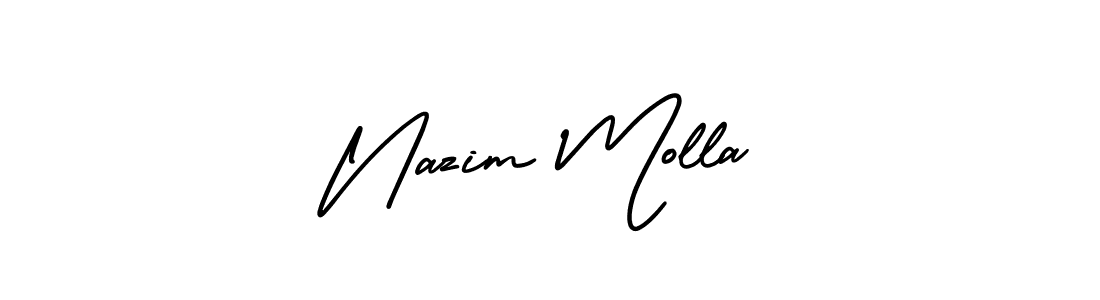 Design your own signature with our free online signature maker. With this signature software, you can create a handwritten (AmerikaSignatureDemo-Regular) signature for name Nazim Molla. Nazim Molla signature style 3 images and pictures png