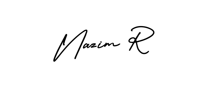 Also we have Nazim R name is the best signature style. Create professional handwritten signature collection using AmerikaSignatureDemo-Regular autograph style. Nazim R signature style 3 images and pictures png