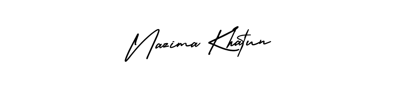 How to Draw Nazima Khatun signature style? AmerikaSignatureDemo-Regular is a latest design signature styles for name Nazima Khatun. Nazima Khatun signature style 3 images and pictures png