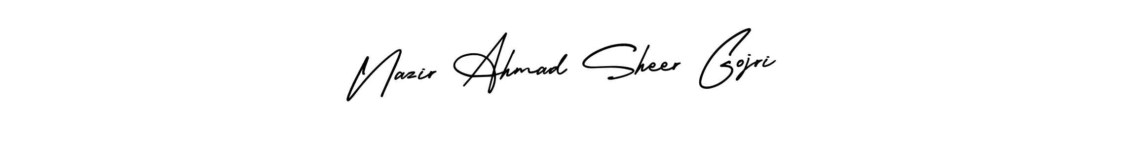 Also You can easily find your signature by using the search form. We will create Nazir Ahmad Sheer Gojri name handwritten signature images for you free of cost using AmerikaSignatureDemo-Regular sign style. Nazir Ahmad Sheer Gojri signature style 3 images and pictures png