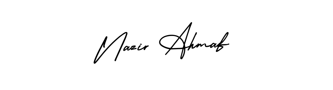 if you are searching for the best signature style for your name Nazir Ahmaf. so please give up your signature search. here we have designed multiple signature styles  using AmerikaSignatureDemo-Regular. Nazir Ahmaf signature style 3 images and pictures png