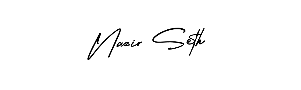 Create a beautiful signature design for name Nazir Seth. With this signature (AmerikaSignatureDemo-Regular) fonts, you can make a handwritten signature for free. Nazir Seth signature style 3 images and pictures png