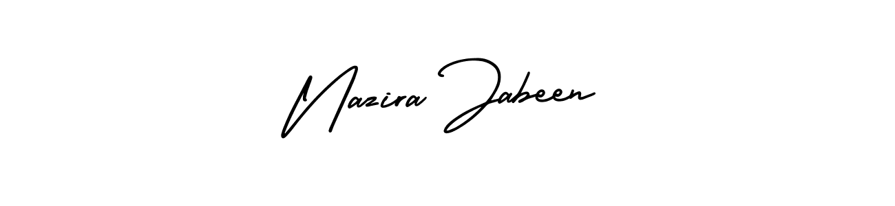 Also You can easily find your signature by using the search form. We will create Nazira Jabeen name handwritten signature images for you free of cost using AmerikaSignatureDemo-Regular sign style. Nazira Jabeen signature style 3 images and pictures png