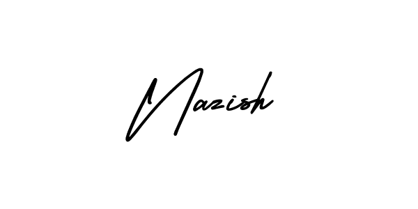 if you are searching for the best signature style for your name Nazish. so please give up your signature search. here we have designed multiple signature styles  using AmerikaSignatureDemo-Regular. Nazish signature style 3 images and pictures png