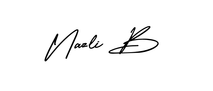 Check out images of Autograph of Nazli B name. Actor Nazli B Signature Style. AmerikaSignatureDemo-Regular is a professional sign style online. Nazli B signature style 3 images and pictures png