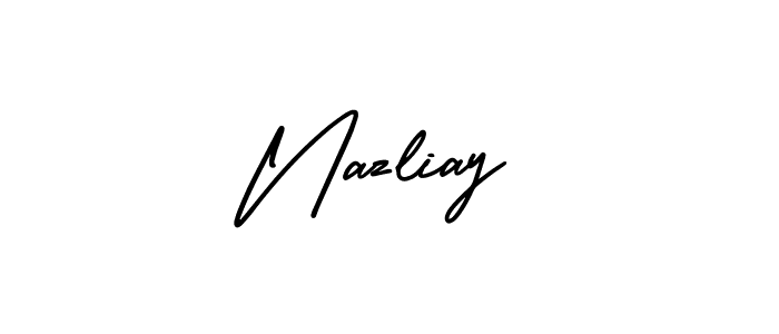 Check out images of Autograph of Nazliay name. Actor Nazliay Signature Style. AmerikaSignatureDemo-Regular is a professional sign style online. Nazliay signature style 3 images and pictures png