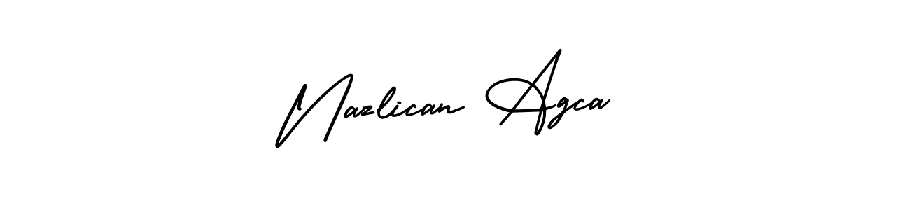 Also we have Nazlican Agca name is the best signature style. Create professional handwritten signature collection using AmerikaSignatureDemo-Regular autograph style. Nazlican Agca signature style 3 images and pictures png