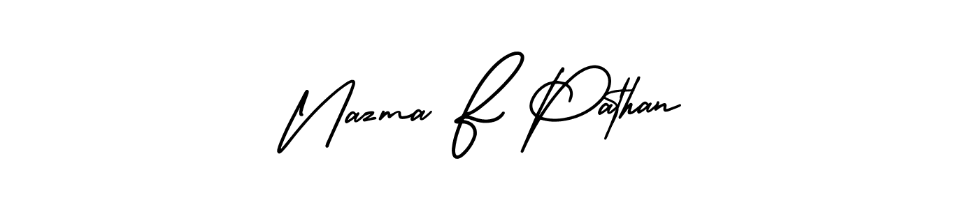 It looks lik you need a new signature style for name Nazma F Pathan. Design unique handwritten (AmerikaSignatureDemo-Regular) signature with our free signature maker in just a few clicks. Nazma F Pathan signature style 3 images and pictures png