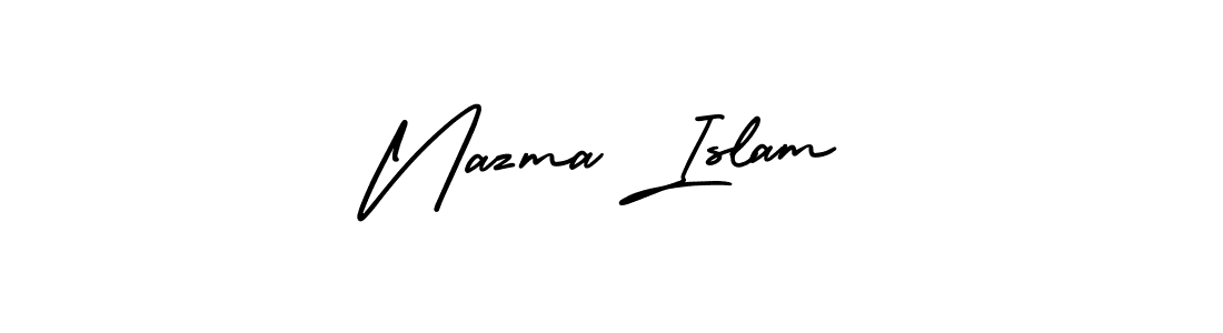 Create a beautiful signature design for name Nazma Islam. With this signature (AmerikaSignatureDemo-Regular) fonts, you can make a handwritten signature for free. Nazma Islam signature style 3 images and pictures png