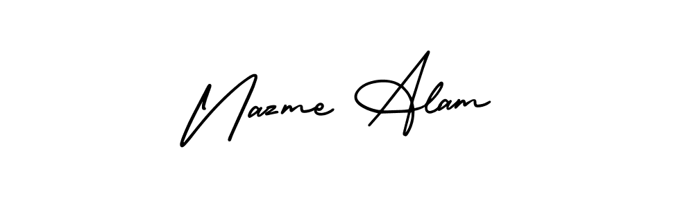 It looks lik you need a new signature style for name Nazme Alam. Design unique handwritten (AmerikaSignatureDemo-Regular) signature with our free signature maker in just a few clicks. Nazme Alam signature style 3 images and pictures png