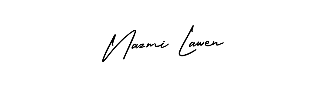 It looks lik you need a new signature style for name Nazmi Lawen. Design unique handwritten (AmerikaSignatureDemo-Regular) signature with our free signature maker in just a few clicks. Nazmi Lawen signature style 3 images and pictures png