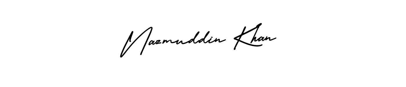 Nazmuddin Khan stylish signature style. Best Handwritten Sign (AmerikaSignatureDemo-Regular) for my name. Handwritten Signature Collection Ideas for my name Nazmuddin Khan. Nazmuddin Khan signature style 3 images and pictures png