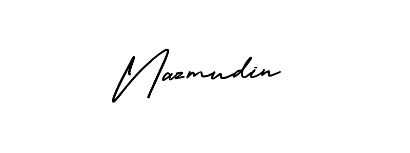 Make a beautiful signature design for name Nazmudin. With this signature (AmerikaSignatureDemo-Regular) style, you can create a handwritten signature for free. Nazmudin signature style 3 images and pictures png
