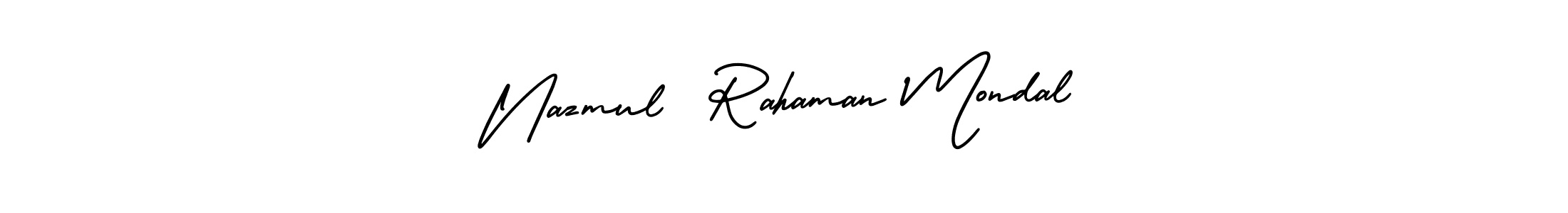 Similarly AmerikaSignatureDemo-Regular is the best handwritten signature design. Signature creator online .You can use it as an online autograph creator for name Nazmul  Rahaman Mondal. Nazmul  Rahaman Mondal signature style 3 images and pictures png