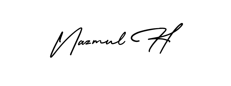 Make a beautiful signature design for name Nazmul H. Use this online signature maker to create a handwritten signature for free. Nazmul H signature style 3 images and pictures png