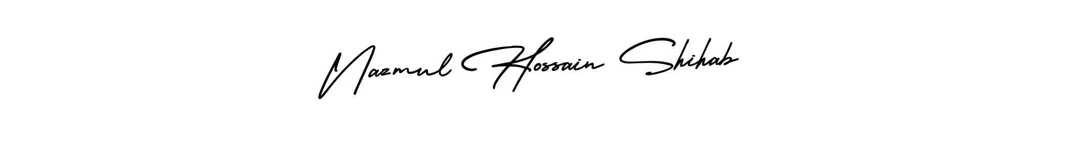 Use a signature maker to create a handwritten signature online. With this signature software, you can design (AmerikaSignatureDemo-Regular) your own signature for name Nazmul Hossain Shihab. Nazmul Hossain Shihab signature style 3 images and pictures png