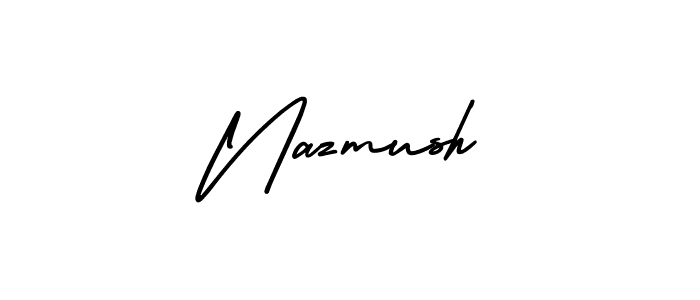 Nazmush stylish signature style. Best Handwritten Sign (AmerikaSignatureDemo-Regular) for my name. Handwritten Signature Collection Ideas for my name Nazmush. Nazmush signature style 3 images and pictures png