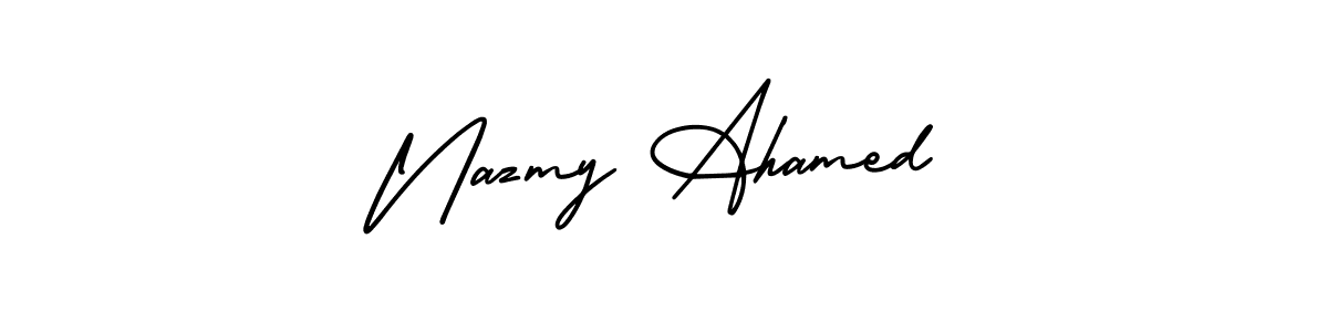 Create a beautiful signature design for name Nazmy Ahamed. With this signature (AmerikaSignatureDemo-Regular) fonts, you can make a handwritten signature for free. Nazmy Ahamed signature style 3 images and pictures png