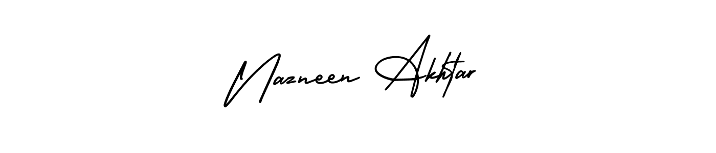 How to make Nazneen Akhtar signature? AmerikaSignatureDemo-Regular is a professional autograph style. Create handwritten signature for Nazneen Akhtar name. Nazneen Akhtar signature style 3 images and pictures png