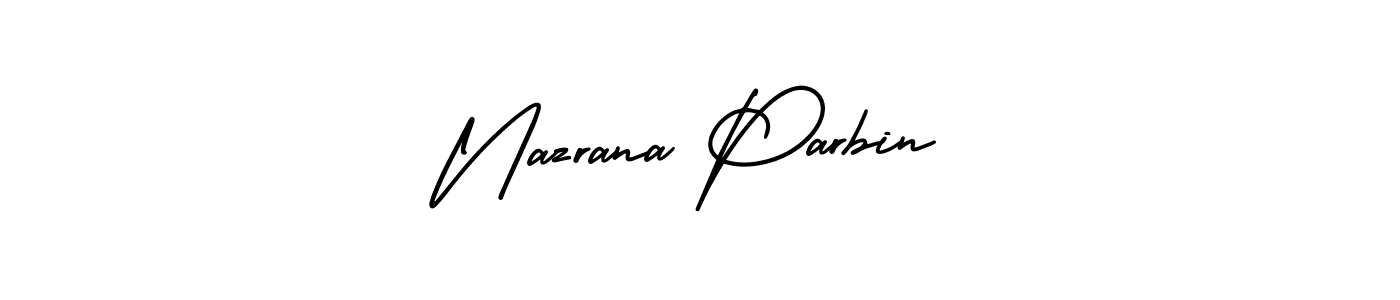 Use a signature maker to create a handwritten signature online. With this signature software, you can design (AmerikaSignatureDemo-Regular) your own signature for name Nazrana Parbin. Nazrana Parbin signature style 3 images and pictures png