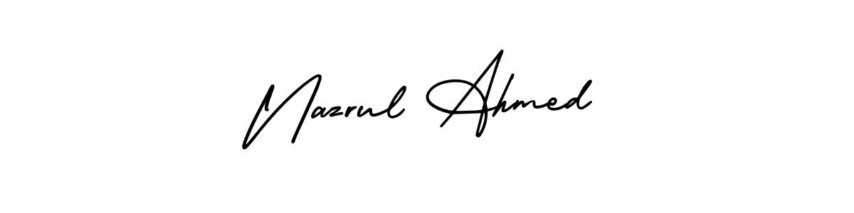 Similarly AmerikaSignatureDemo-Regular is the best handwritten signature design. Signature creator online .You can use it as an online autograph creator for name Nazrul Ahmed. Nazrul Ahmed signature style 3 images and pictures png
