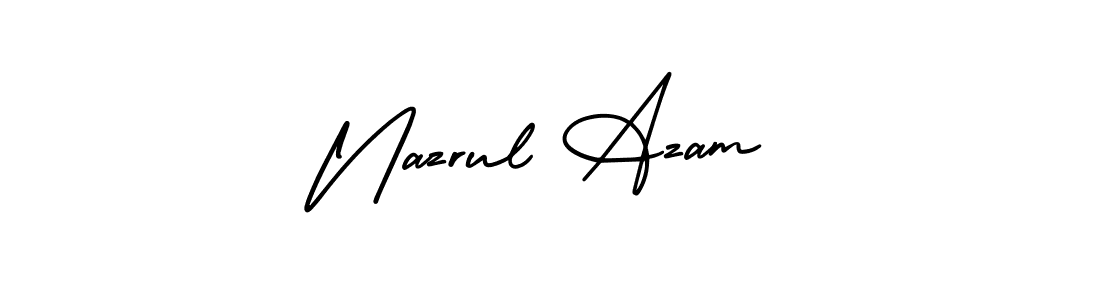 How to make Nazrul Azam name signature. Use AmerikaSignatureDemo-Regular style for creating short signs online. This is the latest handwritten sign. Nazrul Azam signature style 3 images and pictures png