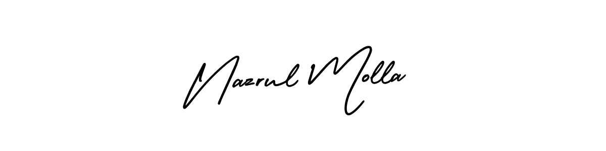 if you are searching for the best signature style for your name Nazrul Molla. so please give up your signature search. here we have designed multiple signature styles  using AmerikaSignatureDemo-Regular. Nazrul Molla signature style 3 images and pictures png