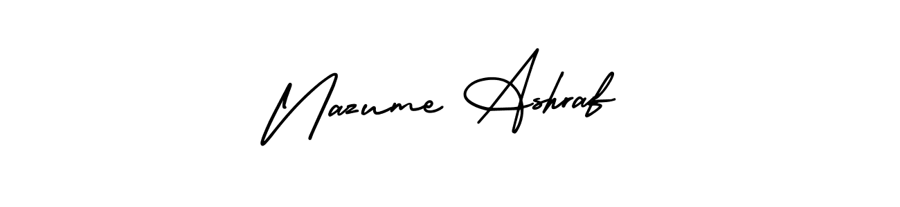 AmerikaSignatureDemo-Regular is a professional signature style that is perfect for those who want to add a touch of class to their signature. It is also a great choice for those who want to make their signature more unique. Get Nazume Ashraf name to fancy signature for free. Nazume Ashraf signature style 3 images and pictures png
