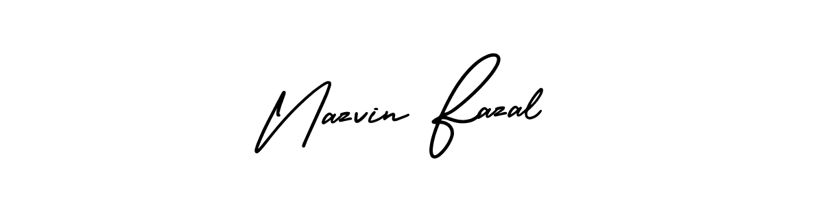 Design your own signature with our free online signature maker. With this signature software, you can create a handwritten (AmerikaSignatureDemo-Regular) signature for name Nazvin Fazal. Nazvin Fazal signature style 3 images and pictures png