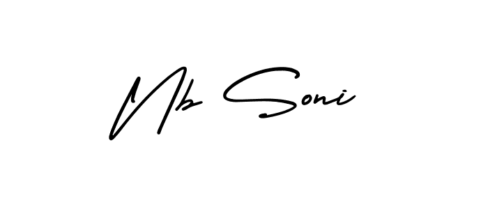 This is the best signature style for the Nb Soni name. Also you like these signature font (AmerikaSignatureDemo-Regular). Mix name signature. Nb Soni signature style 3 images and pictures png