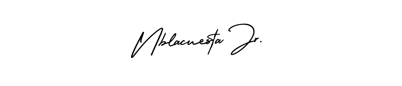 if you are searching for the best signature style for your name Nblacuesta Jr.. so please give up your signature search. here we have designed multiple signature styles  using AmerikaSignatureDemo-Regular. Nblacuesta Jr. signature style 3 images and pictures png